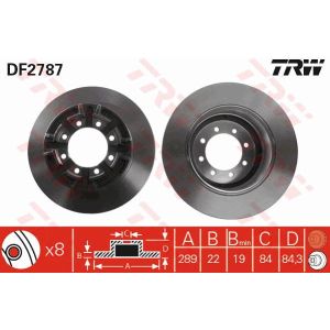 Disque de frein TRW DF2787, 1 pièce