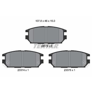 Bremsbelagsatz TEXTAR 2337301, Hinten