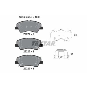 Set di pastiglie freno TEXTAR 2222701, fronte