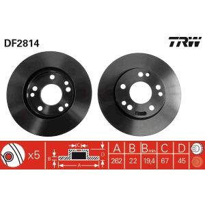 Disco de freno TRW DF2814