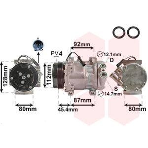 Compressor, ar condicionado VAN WEZEL 1700K366