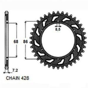 Couronne moto arrière SUNSTAR SUNR1-2153-46