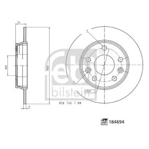 Disco de travão FEBI BILSTEIN 184694