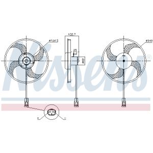 Koelventilatorwiel, motorkoeling NISSENS 85947