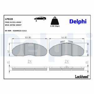 Remblokset DELPHI LP828, voor