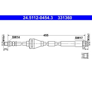Flexible de frein ATE 24.5112-0454.3