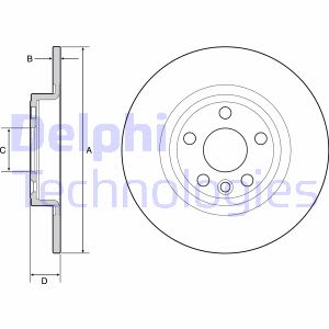 Disco freno DELPHI BG4930C posteriore, completo, 2 pezzo