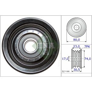 Polea inversión/guía, correa trapezoidal  INA 532 0580 10