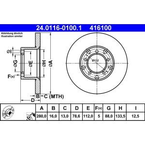Disque de frein ATE 24.0116-0100.1