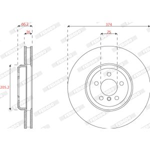 Disco de freno FERODO DDF2042RC-1 vorne, ventilado , 1 Pieza