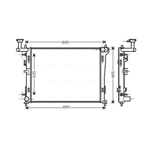Motorradiateur  AVA COOLING HYA2180