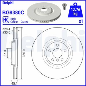 Disco de travão DELPHI BG9380C, 1 Peça