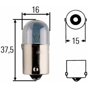Lâmpada HELLA R5W Heavy Duty 24V, 5W, 10 peça
