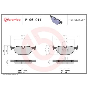 Levyjarrun jarrupalasarja BREMBO P 06 011