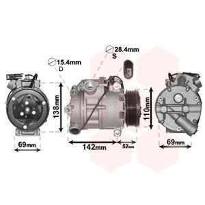 Compressor, ar condicionado VAN WEZEL 0600K442