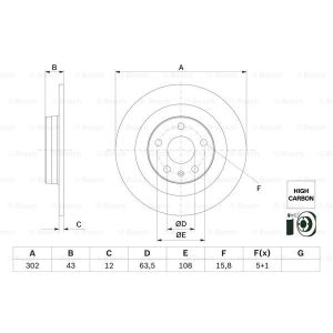 Bremsscheibe BOSCH 0 986 479 F31 hinten, voll, hochkarbonisiert, 1 Stück