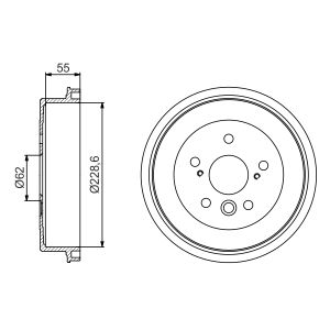 Tambor do travão traseiro BOSCH 0 986 477 168