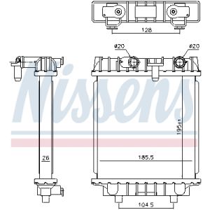 Radiador, refrigeración de motor NISSENS 606644