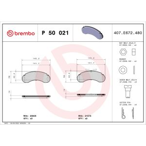 Levyjarrun jarrupalasarja BREMBO P 50 021