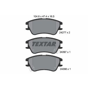 Set di pastiglie freno TEXTAR 2427701, fronte