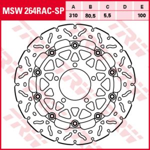 Disco de travão TRW MSW264RAC-SP, 1 Peça