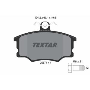 Set di pastiglie freno TEXTAR 2057402, fronte