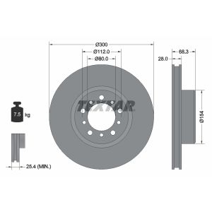 Disque de frein TEXTAR 92032500 avant, ventilé, 1 Stück