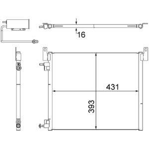 Condensador, sistema de ar condicionado MAHLE AC 499 000S