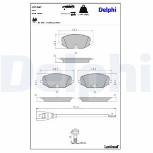 Bremsbelagsatz DELPHI LP3663, Vorne
