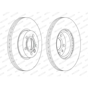 Disque de frein FERODO DDF1160C avant, ventilé, 2 pièce