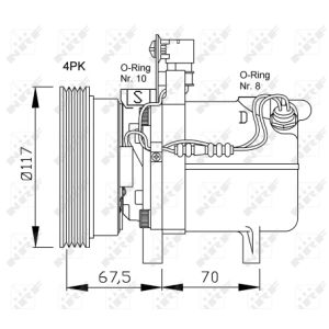 Compresor, aire acondicionado NRF 32055