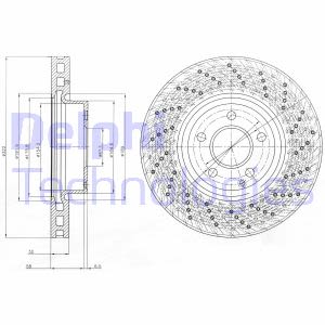 Disco de freno DELPHI BG9076C vorne, ventilado , altamente carbonizado, 1 Pieza