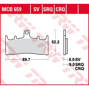 Bremsbelagsatz LUCAS TRW MCB659 Keine Strassenzulassung