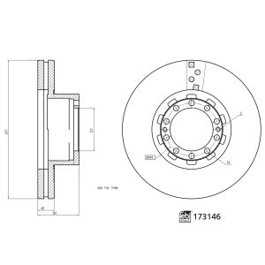 Disco de travão FEBI BILSTEIN 173146, 1 Peça