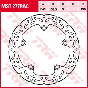 Disque de frein TRW MST277RAC, 1 Pièce