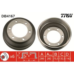 Tambor de freno TRW DB4167