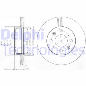 Jarrulevy DELPHI BG4009 etupuolella/tuuletettu/2 kpl