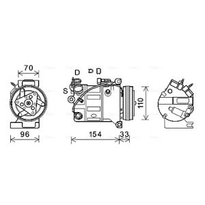Compressor, ar condicionado AVA COOLING VOAK183