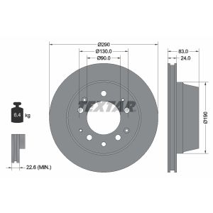 Disque de frein TEXTAR 92039700 arrière, ventilé, 1 pièce