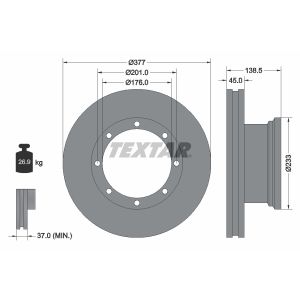 Bremsscheibe TEXTAR 93101500 hinten, belüftet, 1 Stück