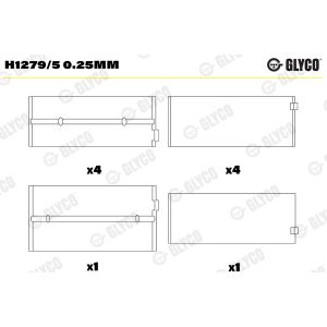 Rolamento da cambota GLYCO H1279/5 0.25mm