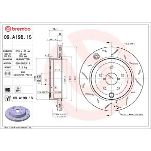 Disco de freno BREMBO 09.A198.1S