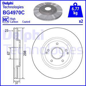 Bremsscheiben DELPHI BG4970C vorne, belüftet, hochkarbonisiert, 2 Stück