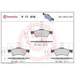 Levyjarrun jarrupalasarja BREMBO P 11 015