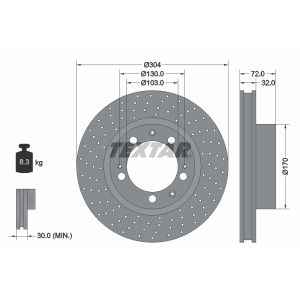 Disque de frein TEXTAR 92076000 avant, ventilé, perforé, 1 Stück