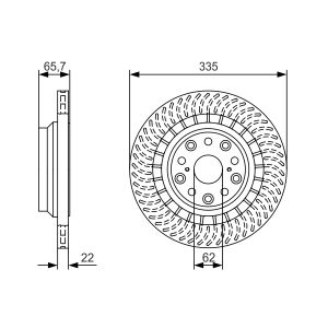 Disque de frein BOSCH 0 986 479 T34 à l'arrière, ventilé, 1 pièce