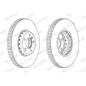 Disco freno FERODO DDF2043LVC-1 anteriore, ventilato, 1 pezzo