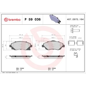 Jarrupalasarja BREMBO P 59 036, edessä