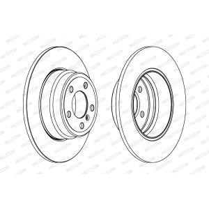 Remschijf FERODO DDF1255C-1 achter, compleet, 1 stuk