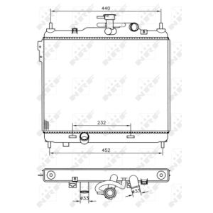 Radiador, refrigeración de motor NRF 53360